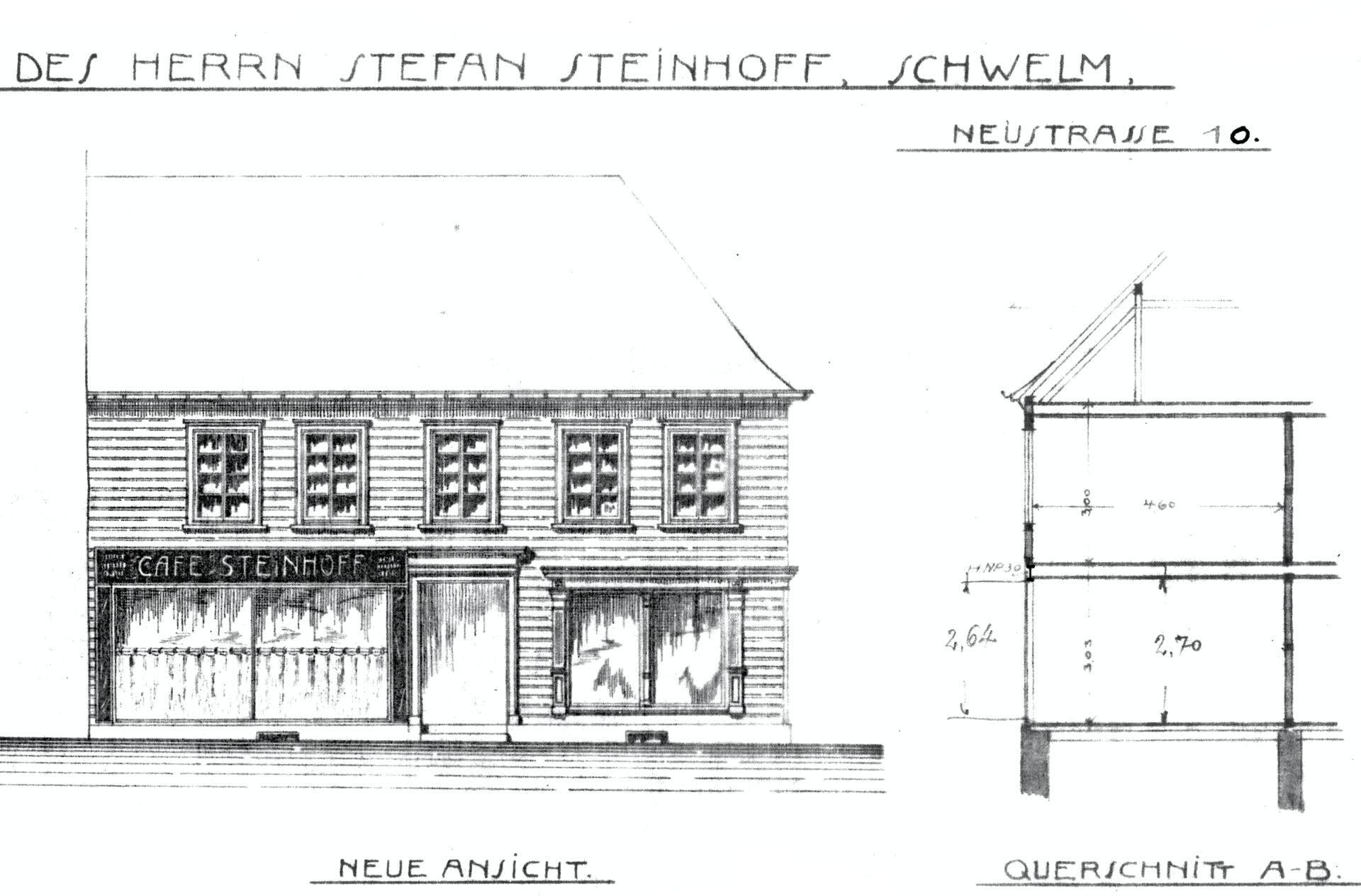 Hauptstraße 61 neue Fassade Cafe Steinhoff 1913