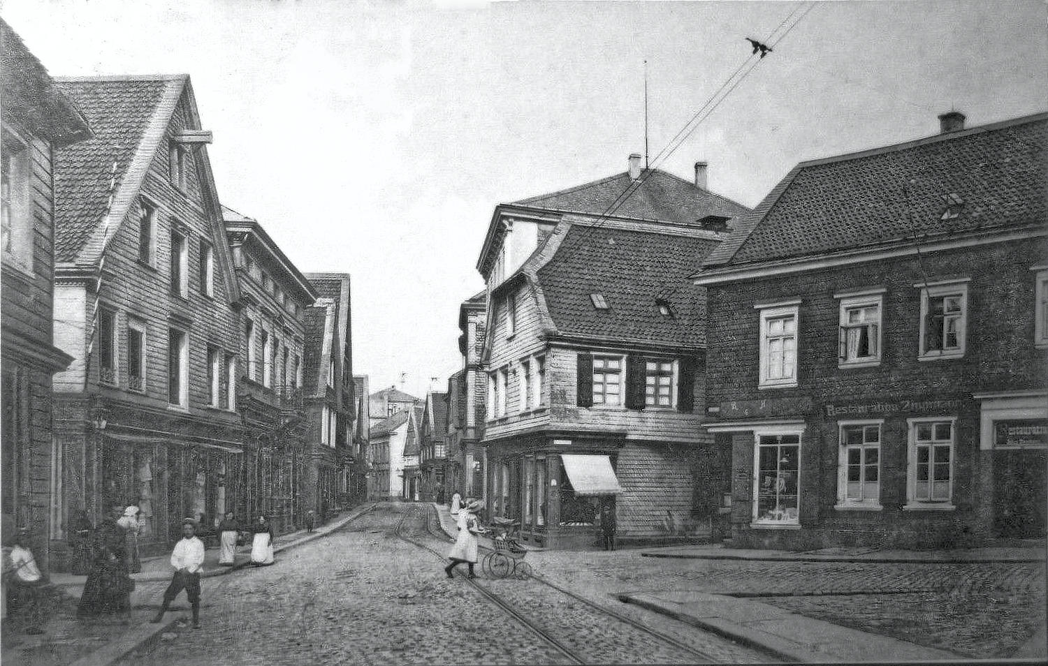 1914 Bürgerplatz Richtung Osten mit Restaurant Zimmermann