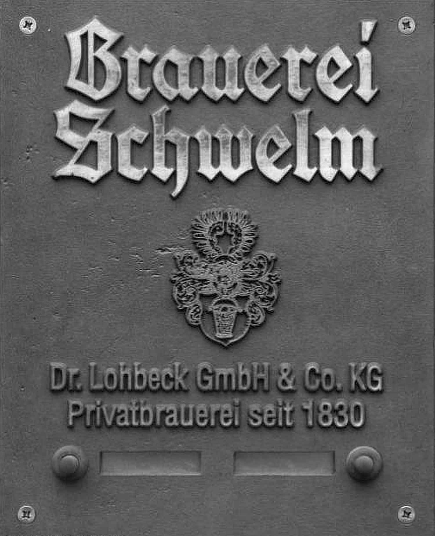 1990 ca Bronzeschild Brauerei Lohbeck