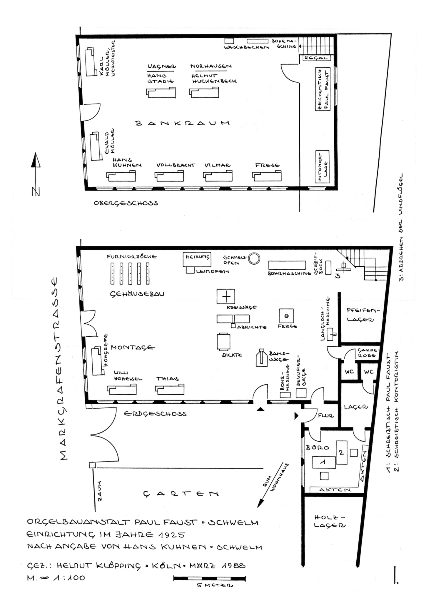1928 Grundriss Orgelwerkstatt Faust M