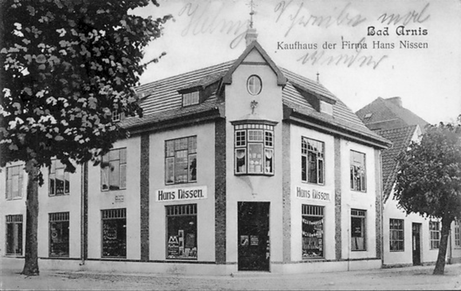 1914 AK-Bad-Arnis-Kaufhaus-der-Firma-Hans-Nissen